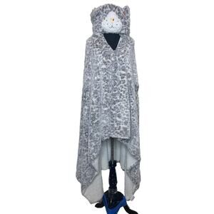 Women reversible hooded Plush wrap one size fits most